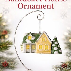 Department 56 Yellow Nantucket House Ornament with Green Roof
